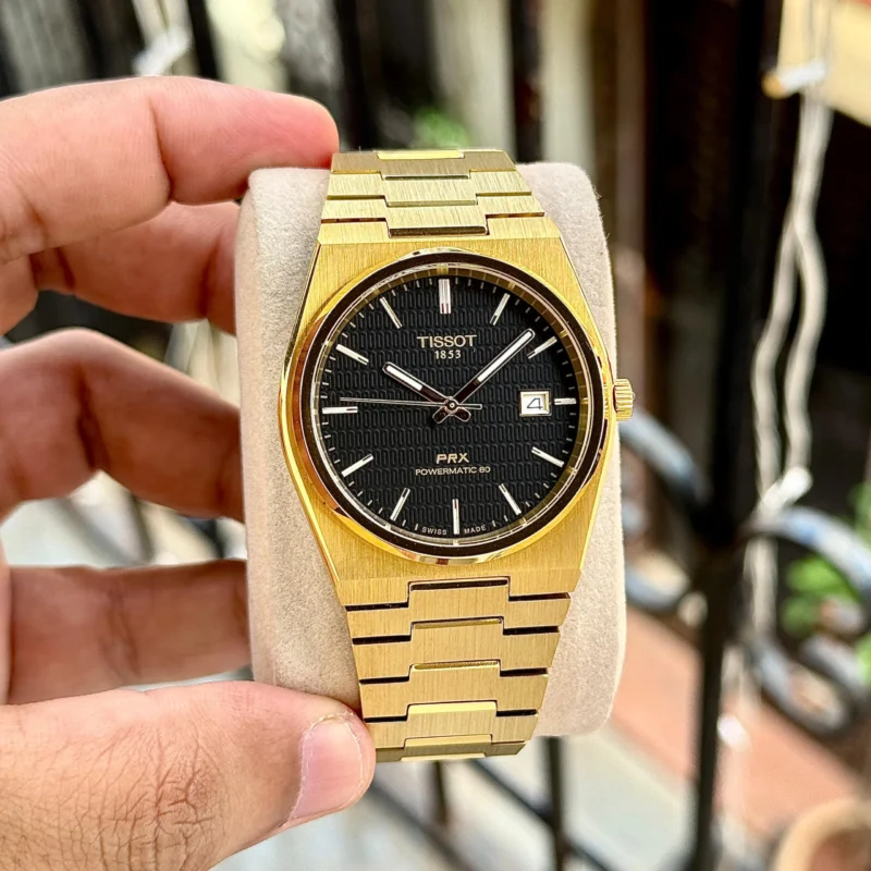 TISSOT PRX QUARTZ POWERMATIC GOLD TONE