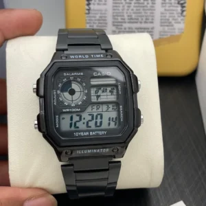 CASIO WORLD TIME YOUTH BLACK QUARTZ MOVEMENT