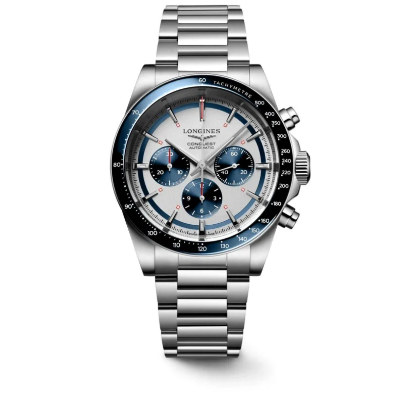 LONGINES CONQUEST CHRONOGRAPH AUTOMATIC WHITE & BLUE DIAL