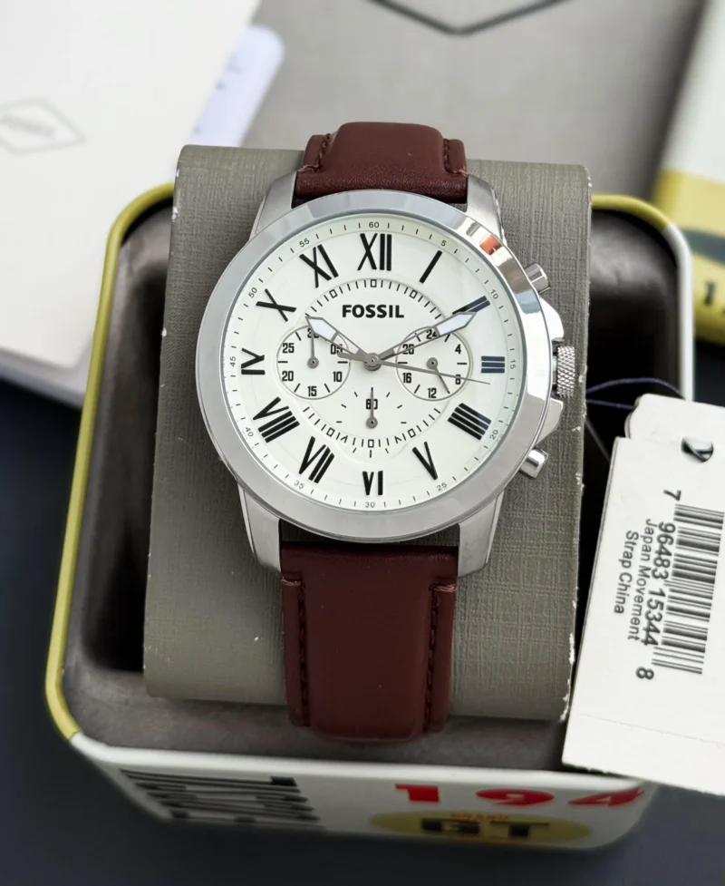 FOSSIL STAINLESS STEEL 7AAA PREMIUM WHITE DIAL