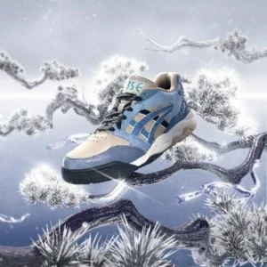 Classy Asic Gel Fuse Kigo Blue Beige Shoes for Men (SW4706)