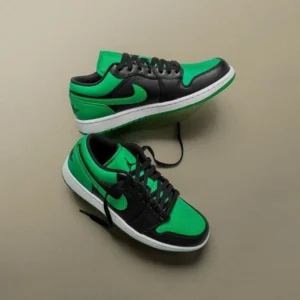 Premium Jordan Retro 1 Low Black Lucky Green Shoes for Men (SOH53)