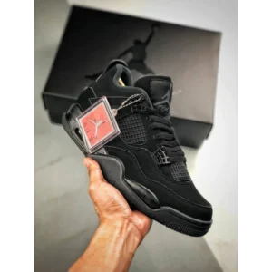 Stylish Nike Air Jordan Retro 4 Black Cat Shoes for Men (SW4766)