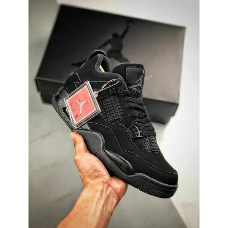 Stylish Nike Air Jordan Retro 4 Black Cat Shoes for Men (SW4766)