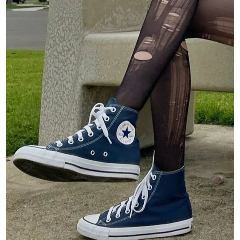 Trendy Converse All Star Navy Blue Long Shoes for Men (GF184)