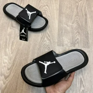 Premium Air Jordan Hydro 6 Black Grey Flip Flop (HS82)