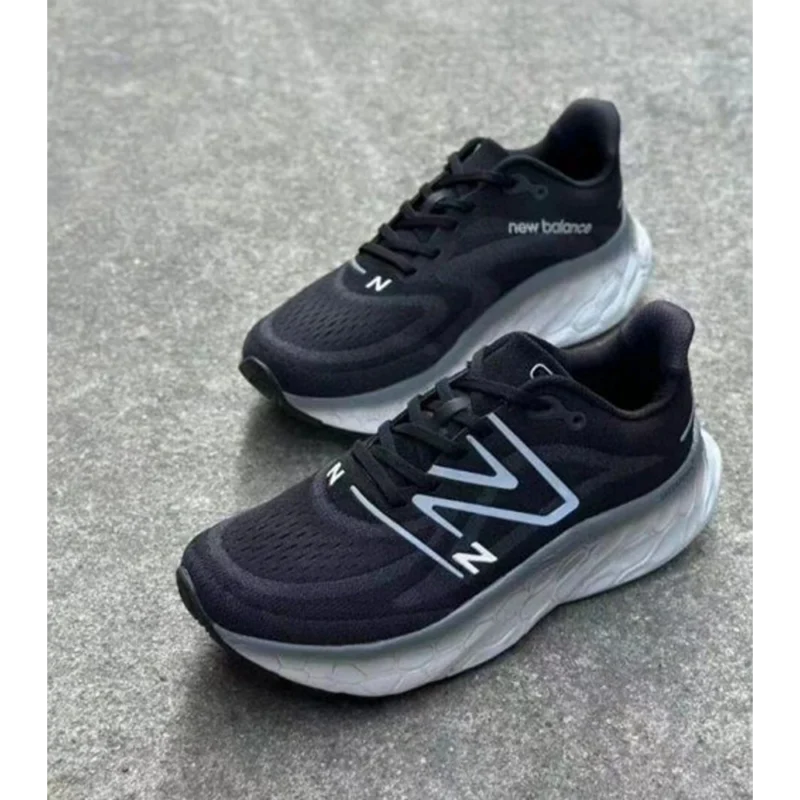 Classy New Balance Fresh Foam X More V4 Black Grey Shoes for Men (SOH80)