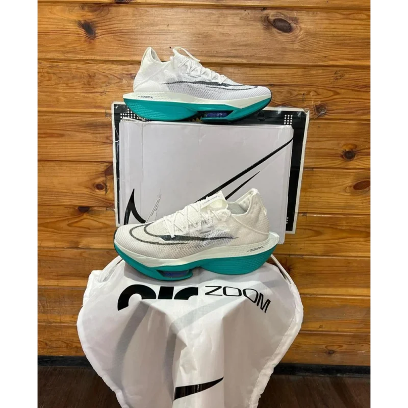 Trendy Nike Air Zoom Alphafly 2 White Clear Jade Shoes for Men (BS350)
