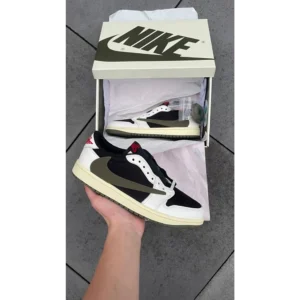 Premium Nike Travis Scott X Air Jordan 1 Low Og Olive Green Shoes for Men (HOF95)