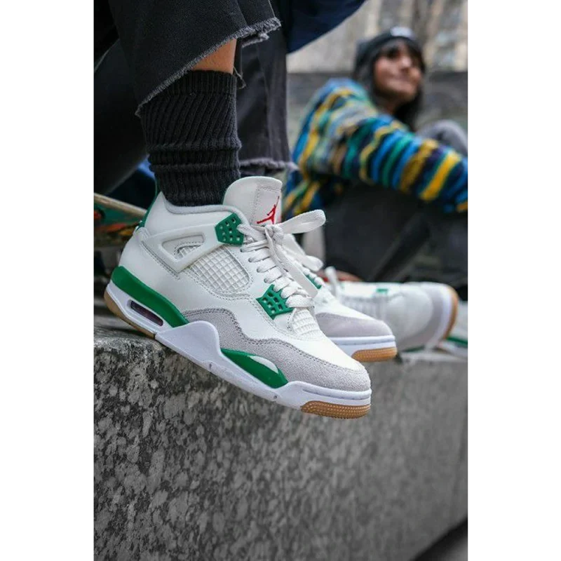 Imported Nike Air Jordan Retro 4 Pine Green Shoes for Men (AME274)