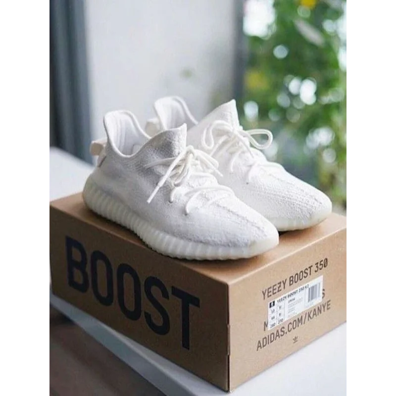 Imported Adidas Yeezy Boost 350 Oreo Triple White Semi UA Shoes for Men (AME256)