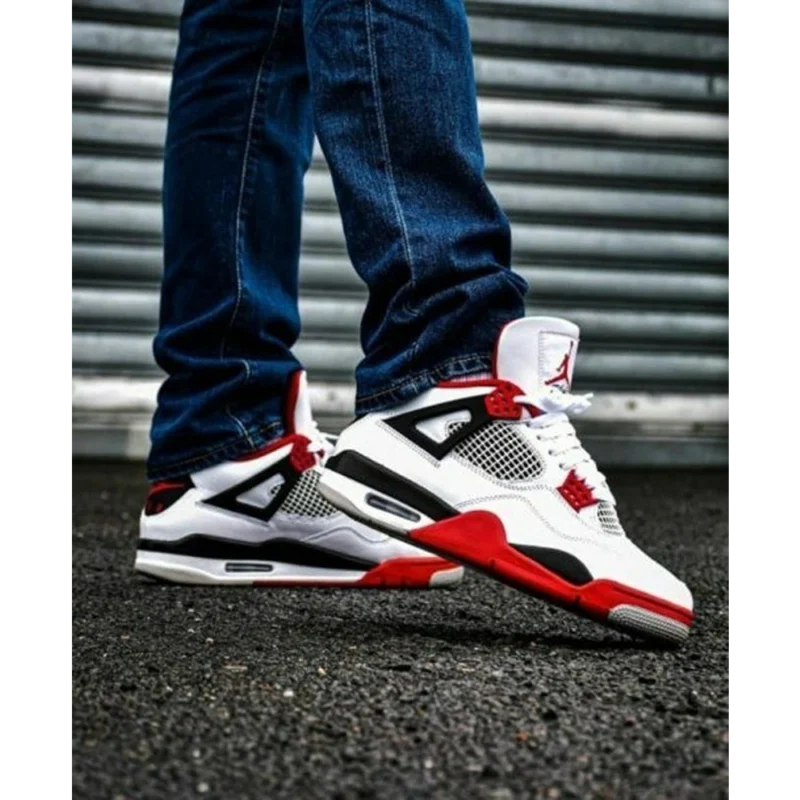 Trendy Jordan Retro 4 Fire Red Shoes for Men (SOH93)