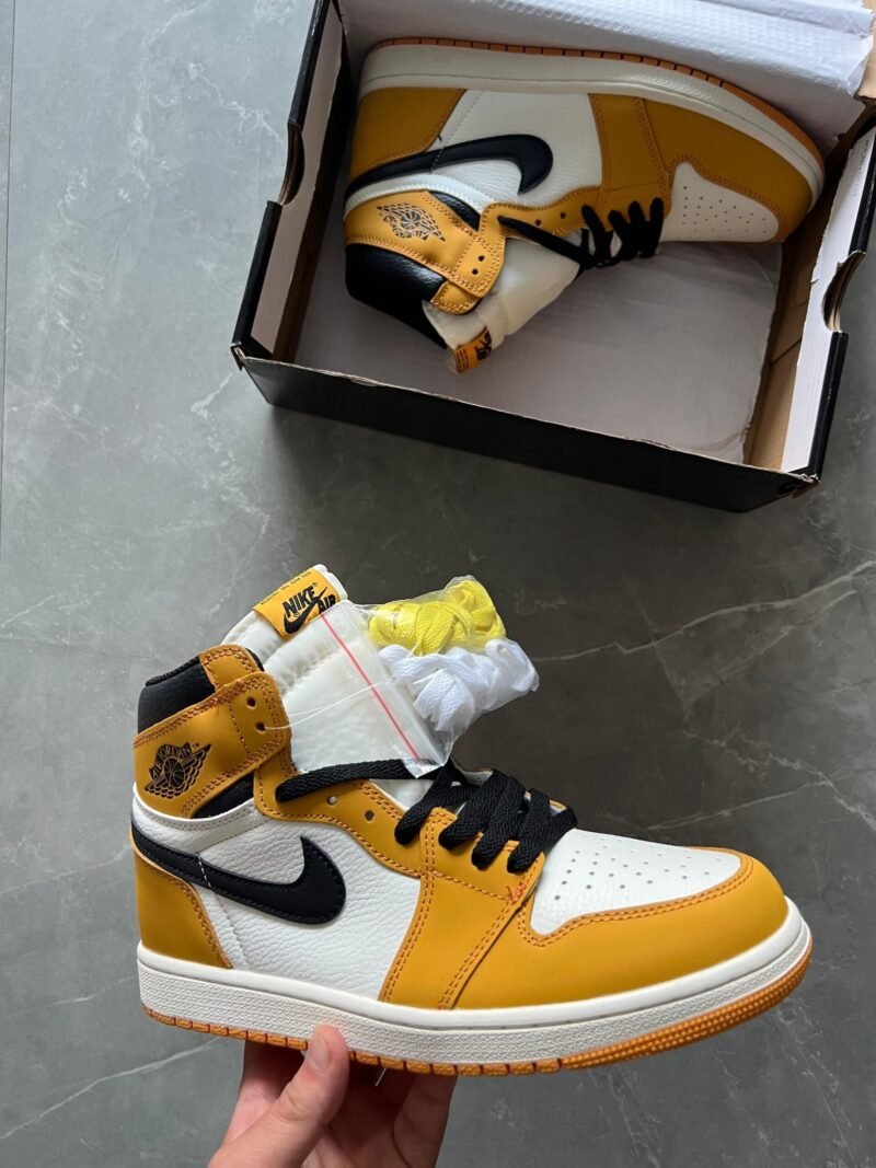Nike Air Jordan 1 White & Yellow Men's Shoes