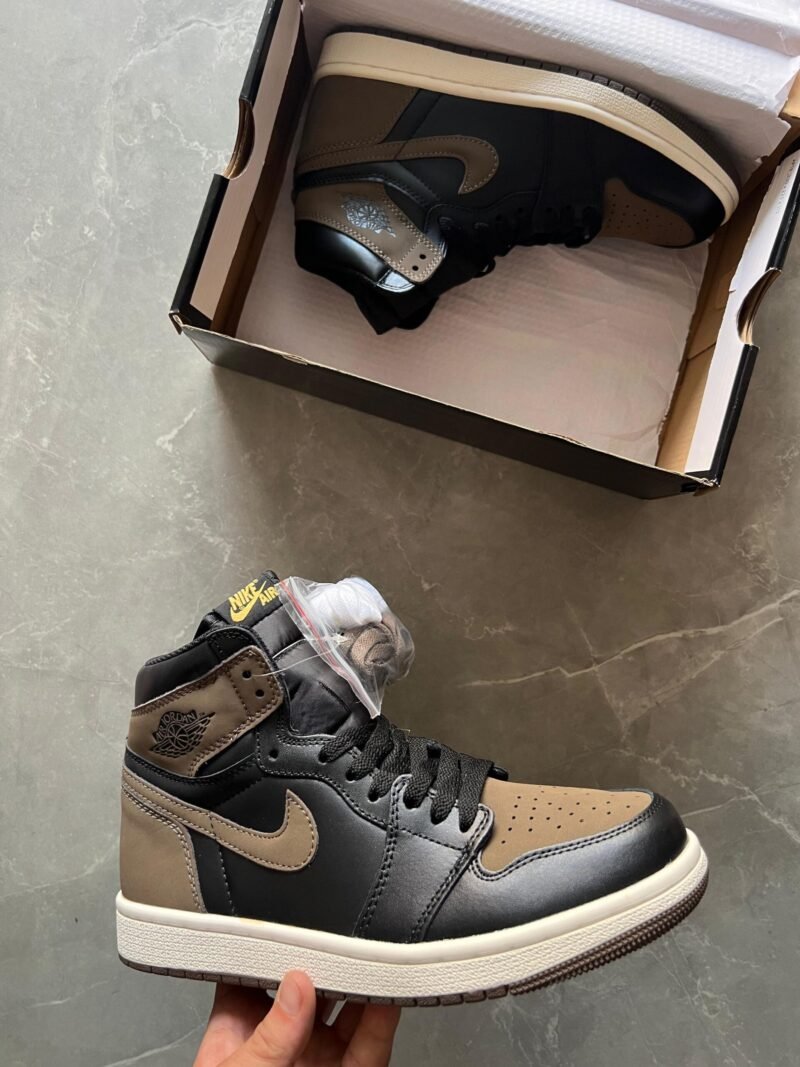 Nike Air Jordan 1 Black & Brown Full Leather Men's Shoes