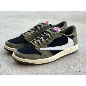 Premium Air Jordan Retro 1 Travis Scott Black Olive Shoes For Men (HOF873)