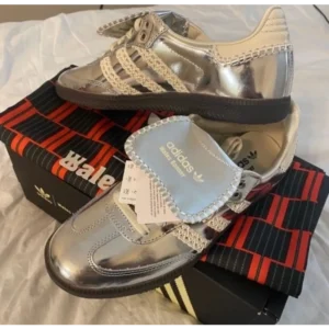 Trendy Adidas Samba X Wales Bonner Silver Shoes For Men (CSO4511)