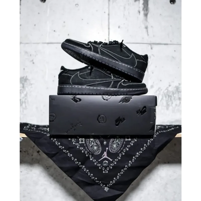 Imported Travis Scott X Air Jordan Low Black Phantom Shoes For Men (SOS2867)