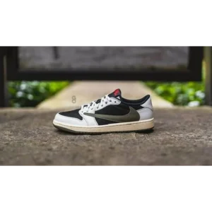 Premium Nike Air Jordan Retro 1 X Travis Scott Olive Green Shoes For Men (HOF844)