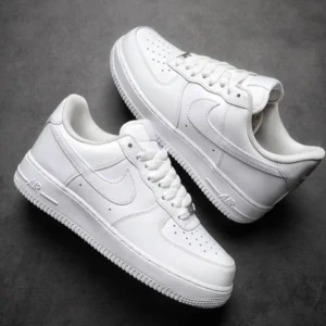 Trendy Nike Air Force 1 White Pure Leather Shoes For Men (SW5707)