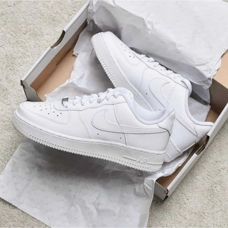 Premium Nike Air Force 1 White Pure Leather Shoes For Men (SW6215)