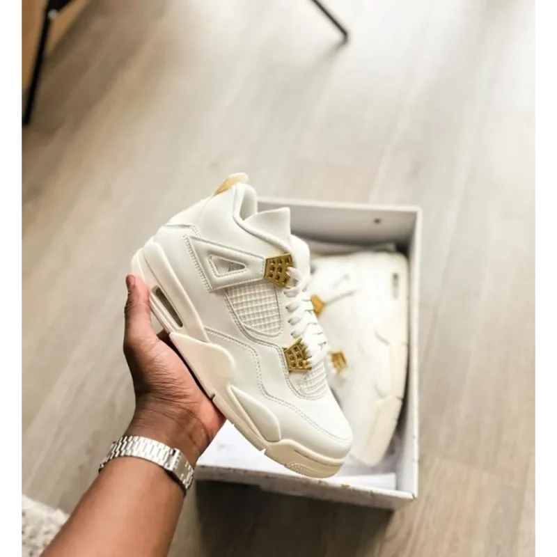 Trendy Nike Jordan 4 Metallic Gold Shoes For Men (SW6540)