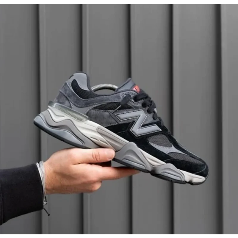 Trendy New Balance 9060 Black Castlerock Grey Shoes For Men (SW6245)