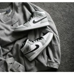 Imported Nike Air Jordan Retro 1 Mid Smoke Grey Shoes For Men (SW5905)