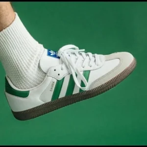 Trendy Adidas Samba White Green Shoes For Men (SHUB542)