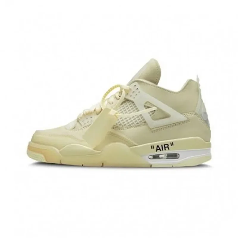 Stylish Air Jordan Retro 4 Off White Sail Shoes For Men (HOF976)