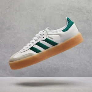 Imported Adidas Samba Trainers In White And Green Shoes For Men (SOS2813)