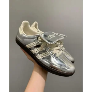 Trendy Adidas Samba X Wales Bonner Silver Shoes For Men (SHUB495)