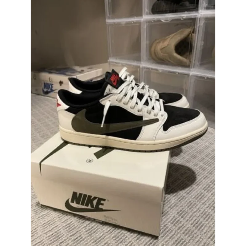 Premium Air Jordan Retro 1 Travis Scott Olive Shoes For Men (HOF884)