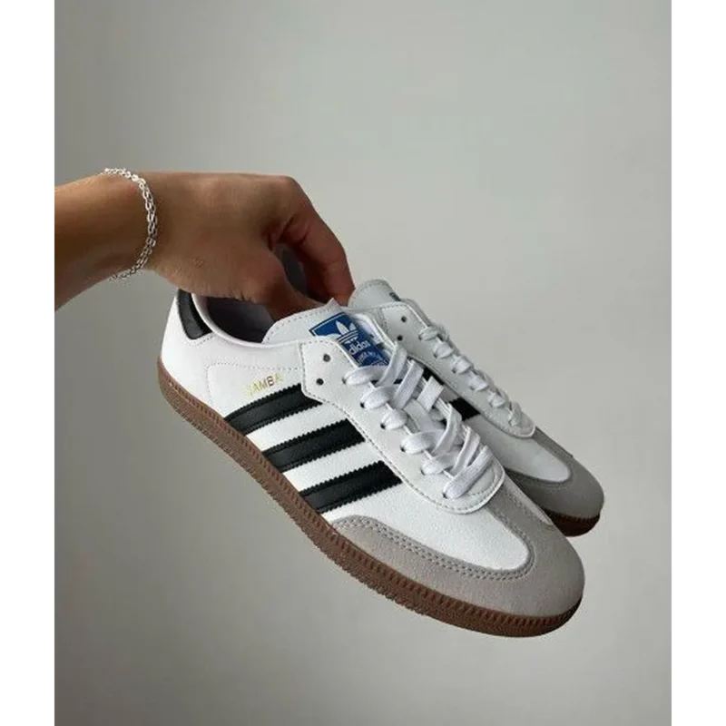 Stylish Adidas Samba White Black Shoes For Men (HOF919)