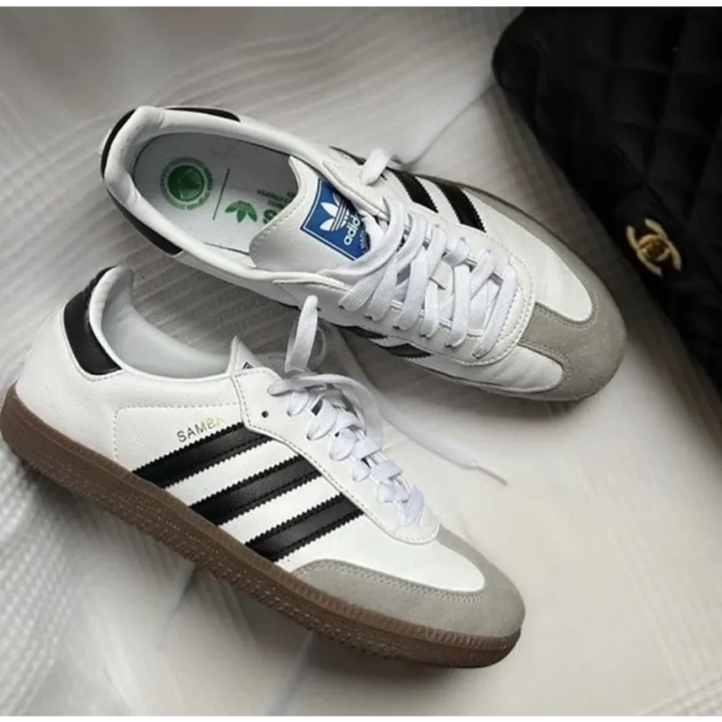 Classy Adidas Samba White To Black Shoes For Men (SHH07777)