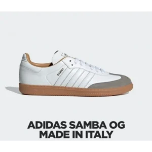 Imported Adidas Samba Made In Italy White Shoes For Men (SOS2832)