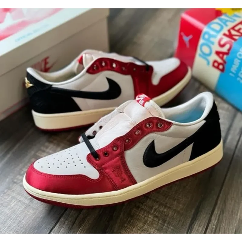 Trendy Nike Air Jordan Retro 1 Low Trophy Room Sail Shoes For Men (SHUB622)