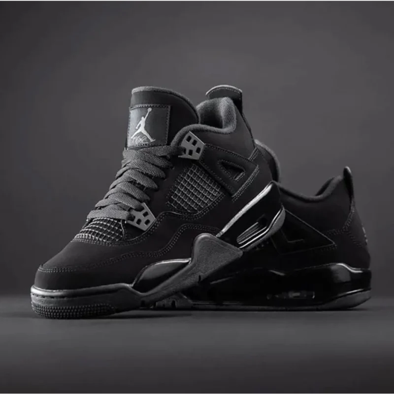 Imported Nike Air Jordan Retro 4 Black Shoes For Men (SW6668)