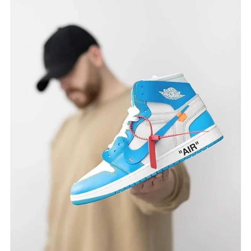 Premium Nike Air Jordan Retro 1 X Off White Blue Shoes For Men (QT301)