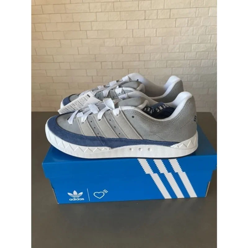 Stylish Adidas Human Made X Adimatic Nevy Blue Dark Grey Shoes For Men (QT237)