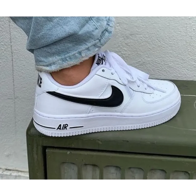 Stylish Nike Air Force 1 White Black Anc20 Shoes For Men (QT143)