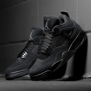 Stylish Air Jordan Retro 4 Black Cat Shoes For Men (QT213)