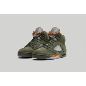 Stylish Air Jordan Retro 5 Olive Green Shoes For Men (QT139)