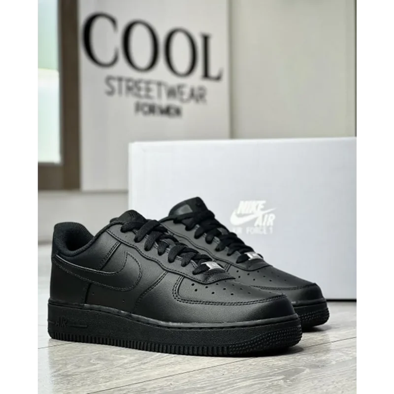 Stylish Nike Air Force 1 Black Shoes For Men (QT177)
