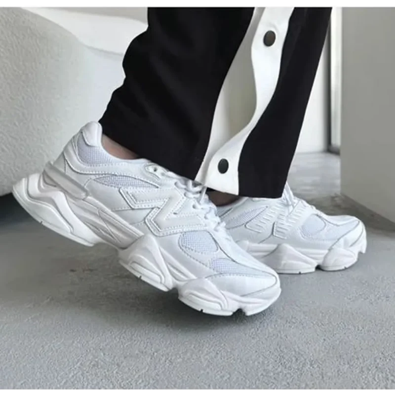 Classy New Balance Unisex 9060 Abzorb White Sneakers For Men (SHUB271)