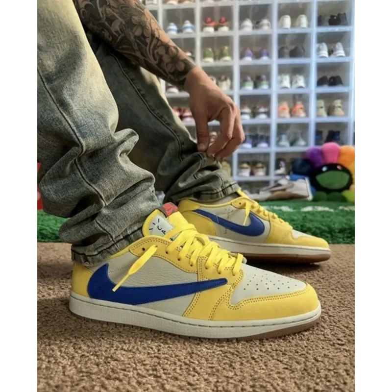 Classy Air Jordan Retro 1 Travis Scott Canary Shoes For Men (SHUB259)
