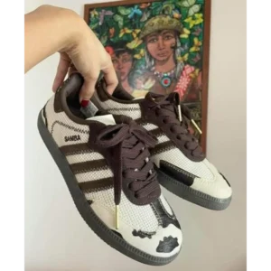 Classy Adidas Samba Notitle Cow Print Brown Shoes For Men (LL597)