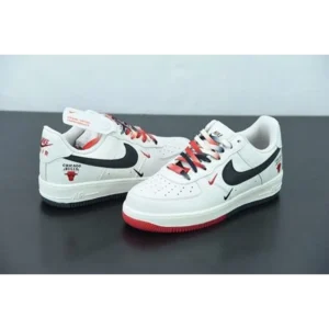 Premium Nike Air Force 1 Low Chicago Bulls White Red Black Shoes For Men (LL501)