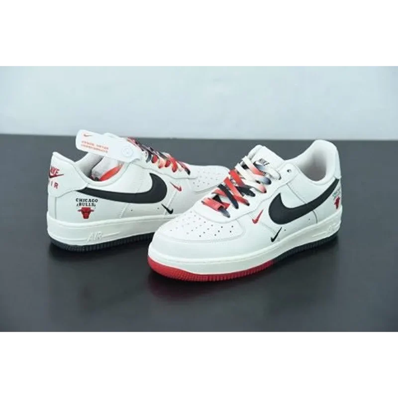 Premium Nike Air Force 1 Low Chicago Bulls White Red Black Shoes For Men (LL501)