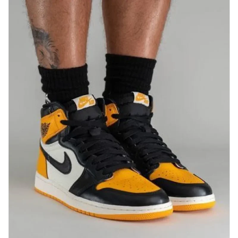 Trendy Nike Air Jordan Retro 1 High Taxi Yellow Shoes For Men (SHUB724)
