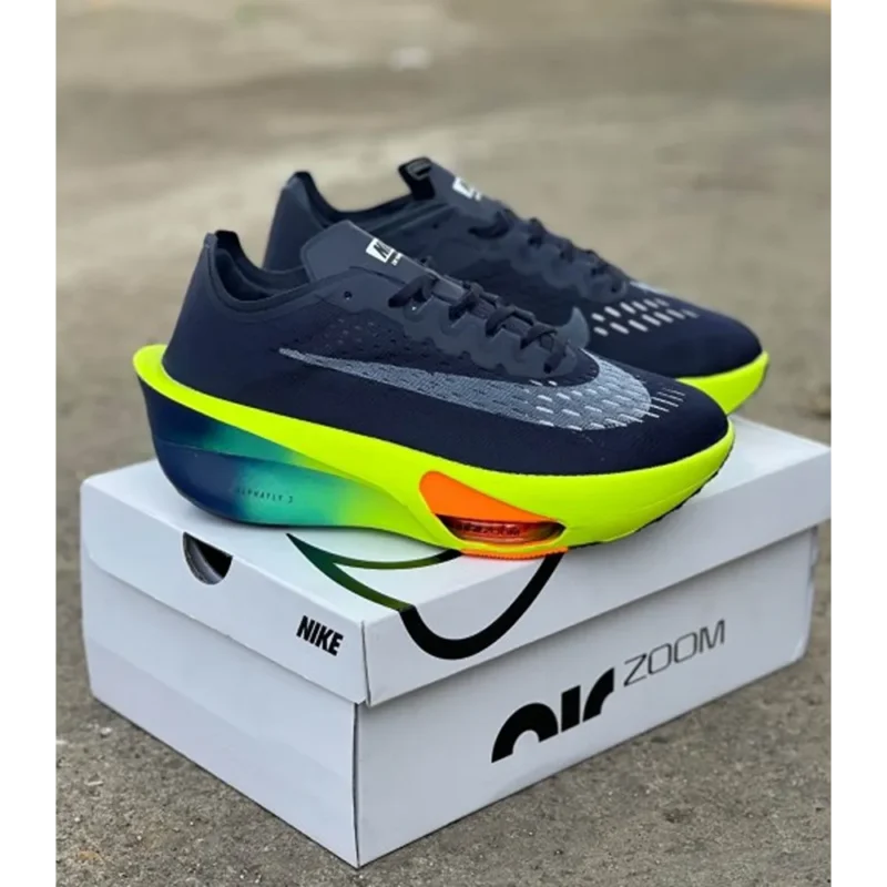 Premium Nike Air Zoom Alphafly Next 3 Navy Volt Shoes For Men (QT305)